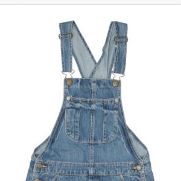 American Eagle jean shorts overalls
